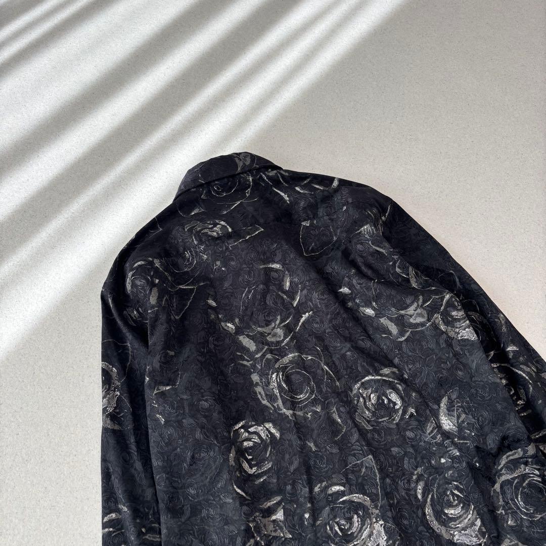 トップス TORNADO MART glossy rose print shirt M