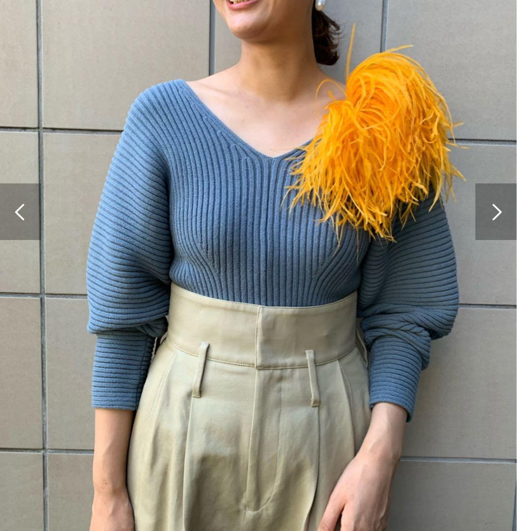 新品♡ふわふわ♡VERMEIL par iena オーストリッチコサージュ