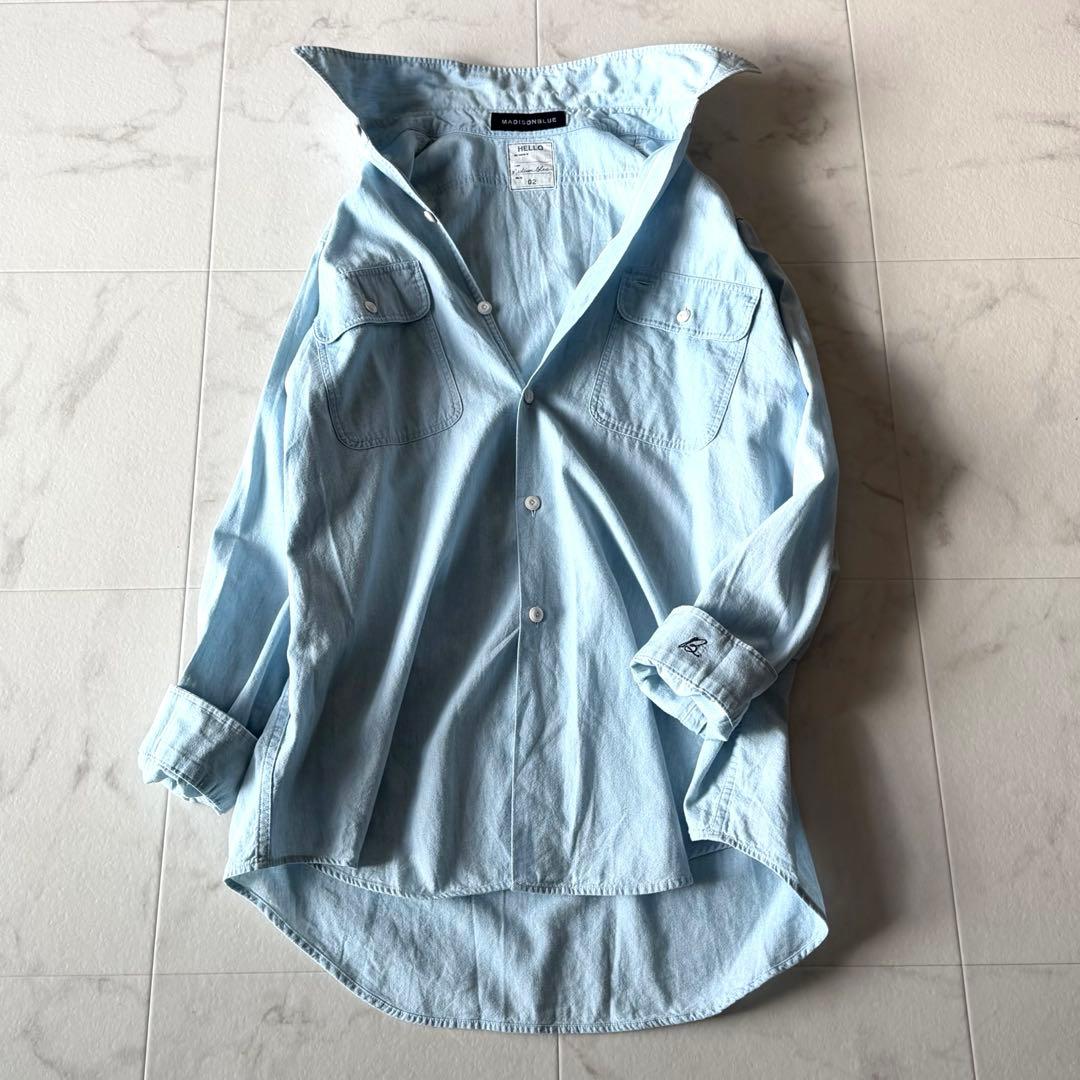 美品＊マディソンブルー ハンプトンシャンブレーシャツ ライトブルー 02