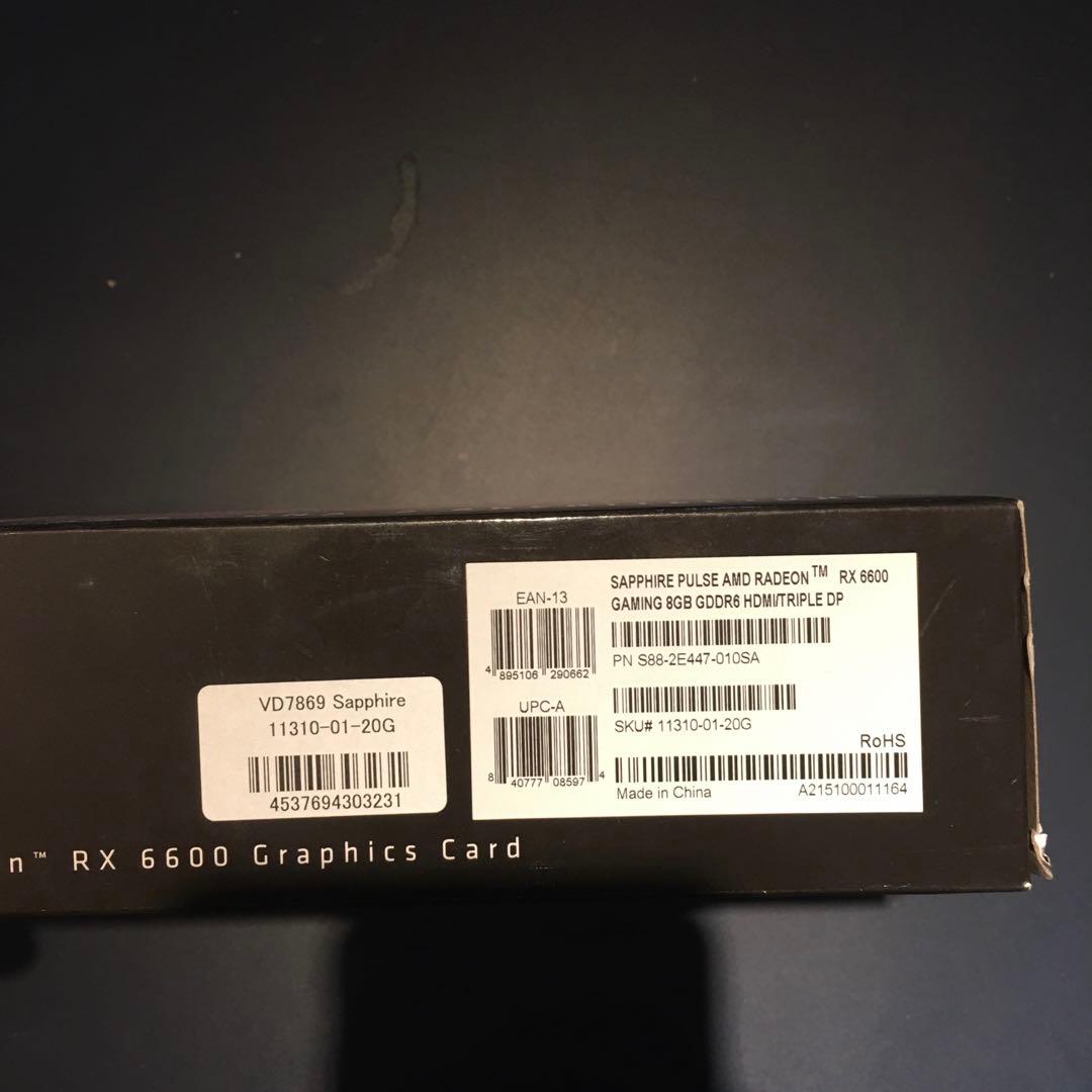 ［現状品］Sapphire Radeon RX 6600 8GB