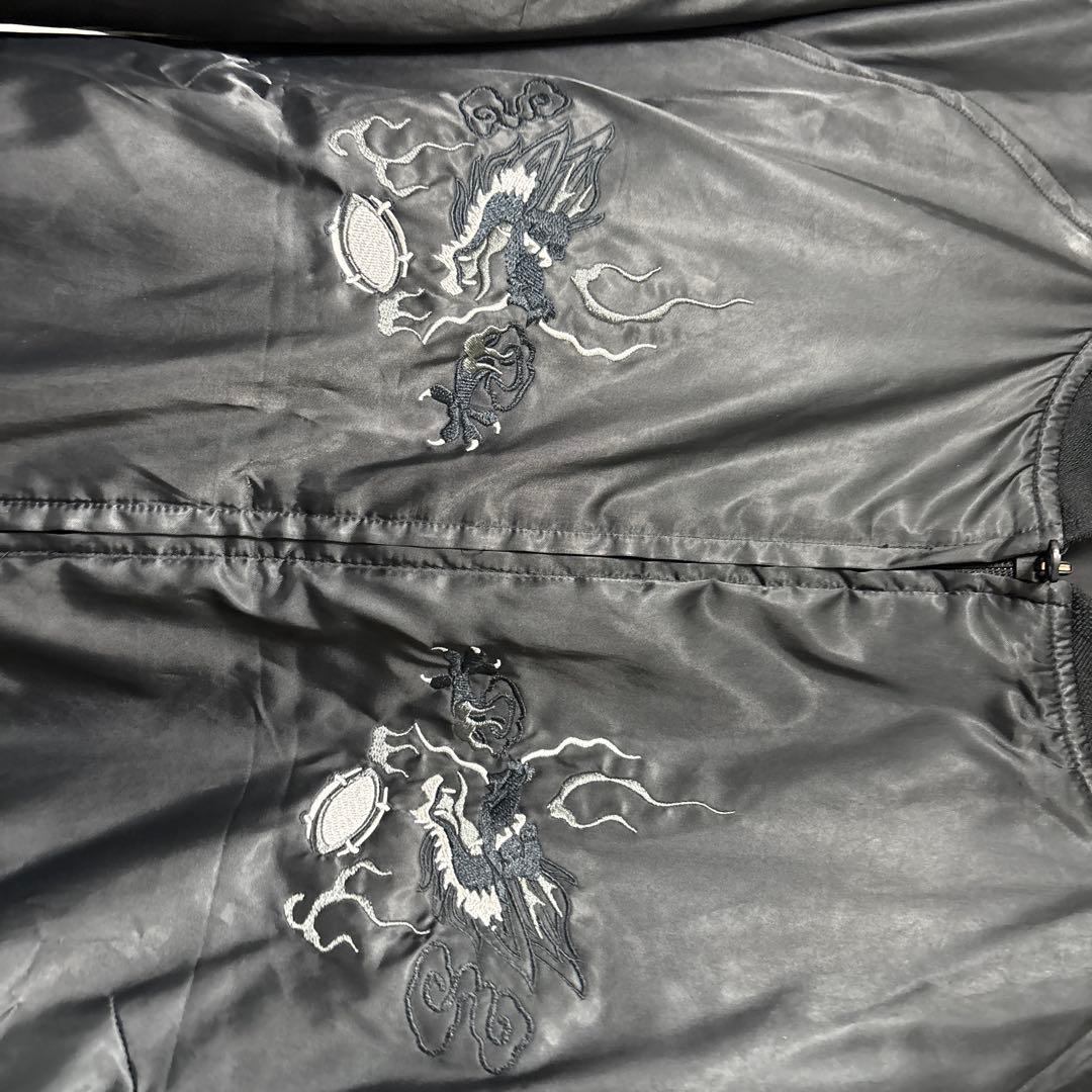 adidas スカジャン 日本刺繍 黒　日本限定