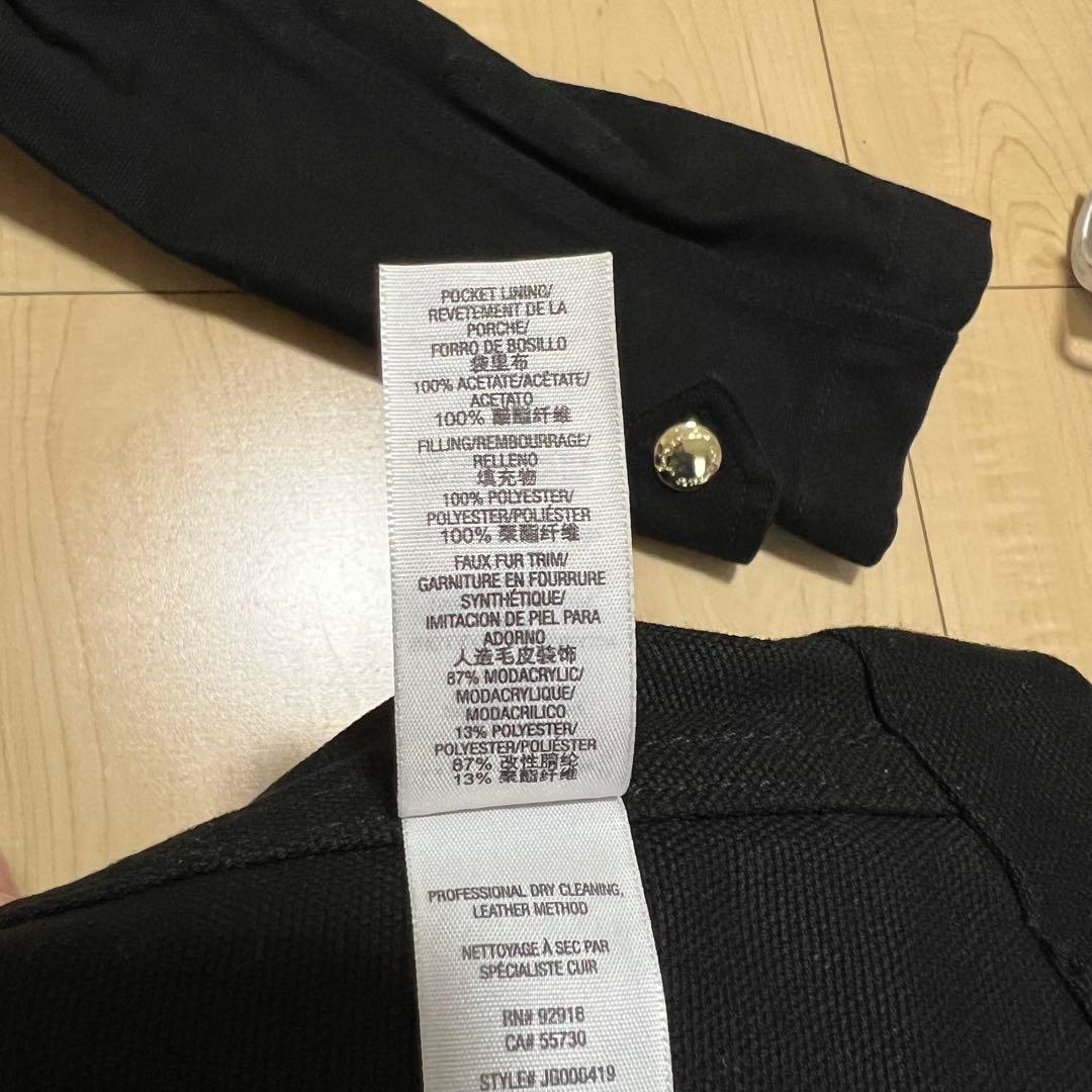 美品 ジューシークチュール ファー付きフード 黒 モッズコート サイズS