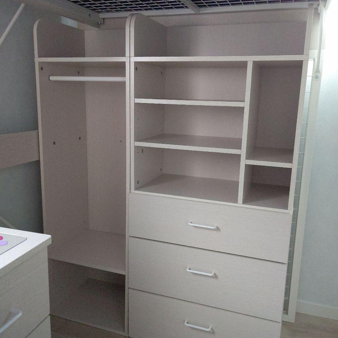 ニトリ ロフトベッド デニッシュH 机 ハンガーラック付き