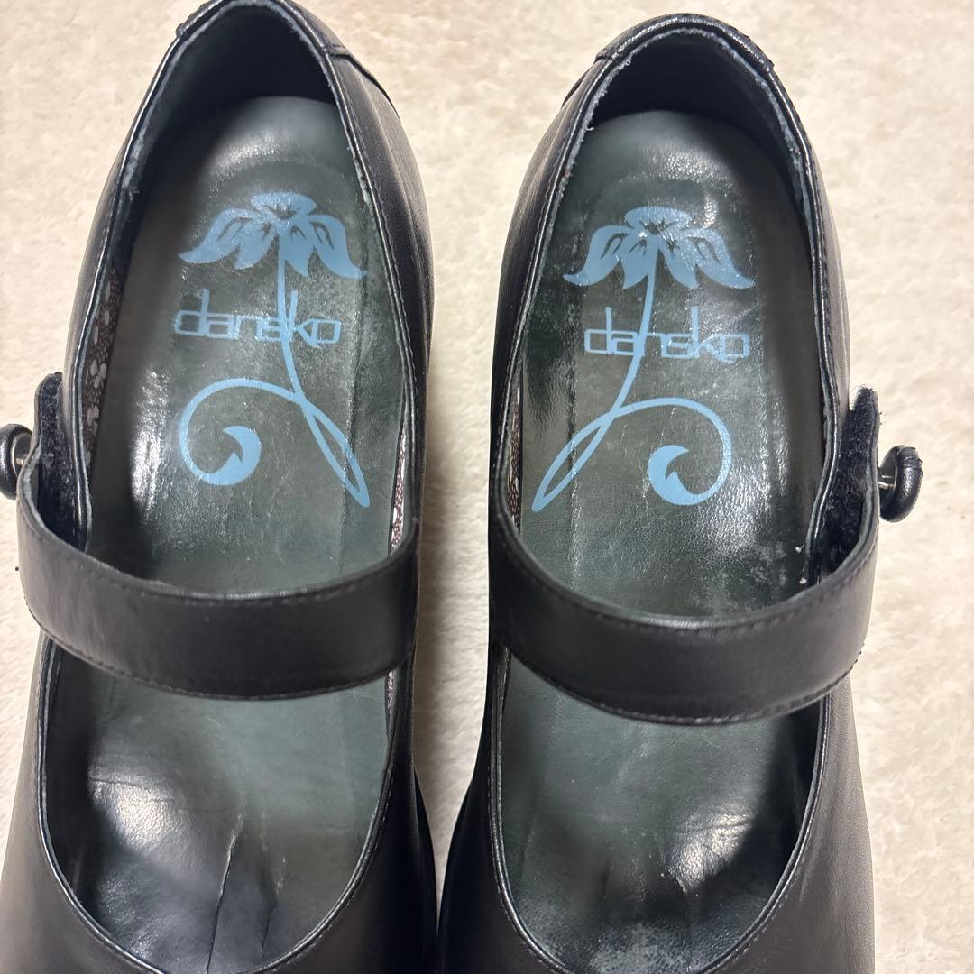 美品⭐️dansko メリージェーン レザー パンプス 厚底　ブラック　38