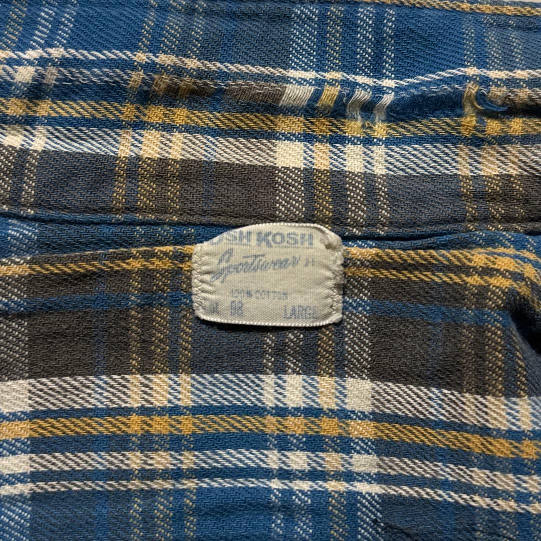 1960's OSH KOSH フランネルシャツ LARGE ヴィンテージ