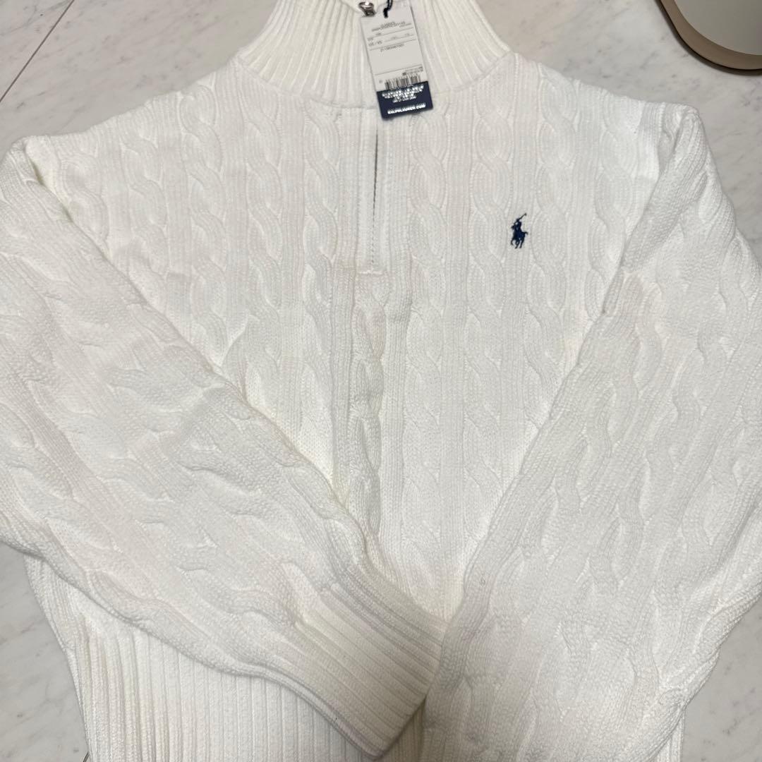 【新品】POLO ラルフローレン ケーブルニットコットンクォータージップセーター