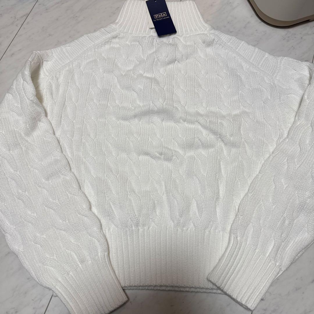 【新品】POLO ラルフローレン ケーブルニットコットンクォータージップセーター