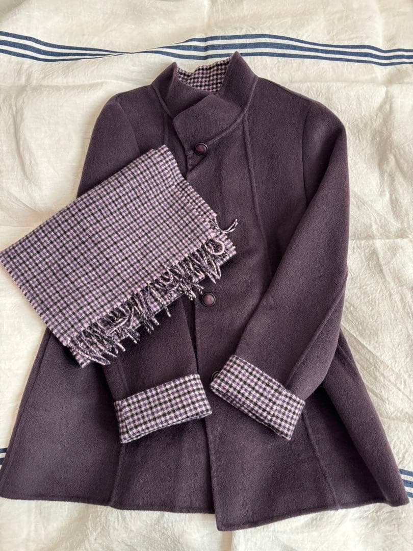 ⭐︎レリアン⭐︎カシミア100%！！ハーフコート✴︎マフラー付き✴︎