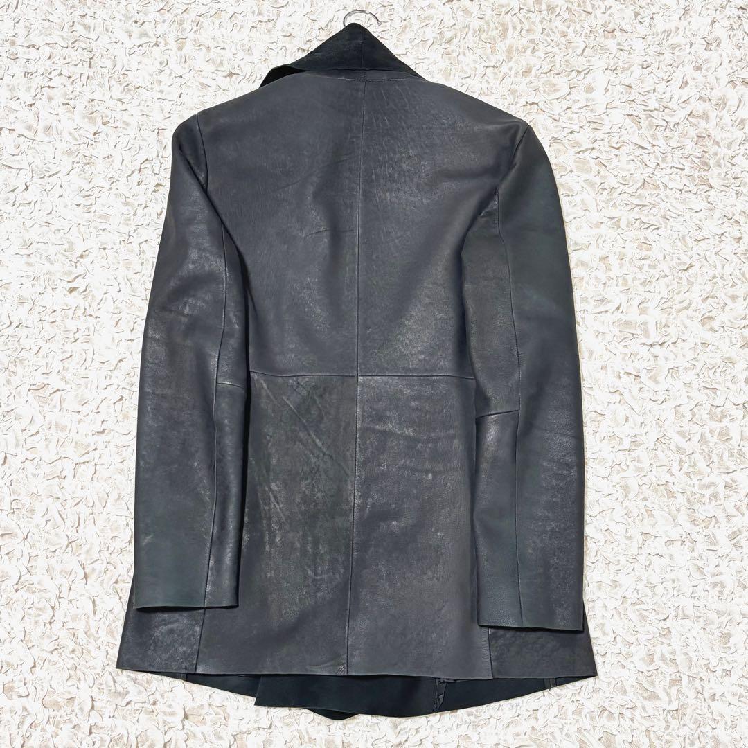 トルネードマート レザー ジャケット コート y2k ショールカラー 羊革 黒