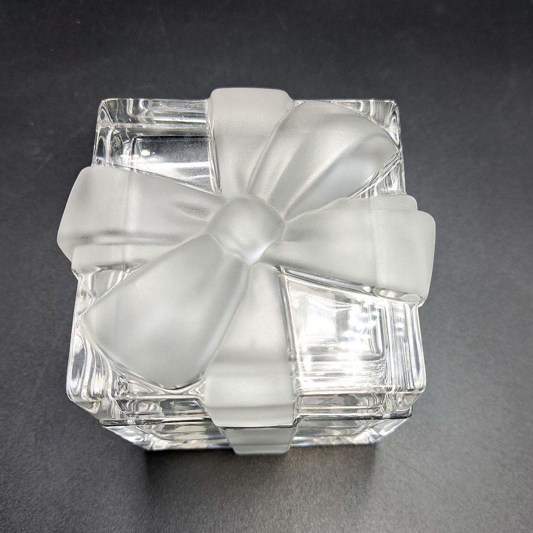 【美品】TIFFANY ティファニー クリスタル リボンボックス 小物入れ