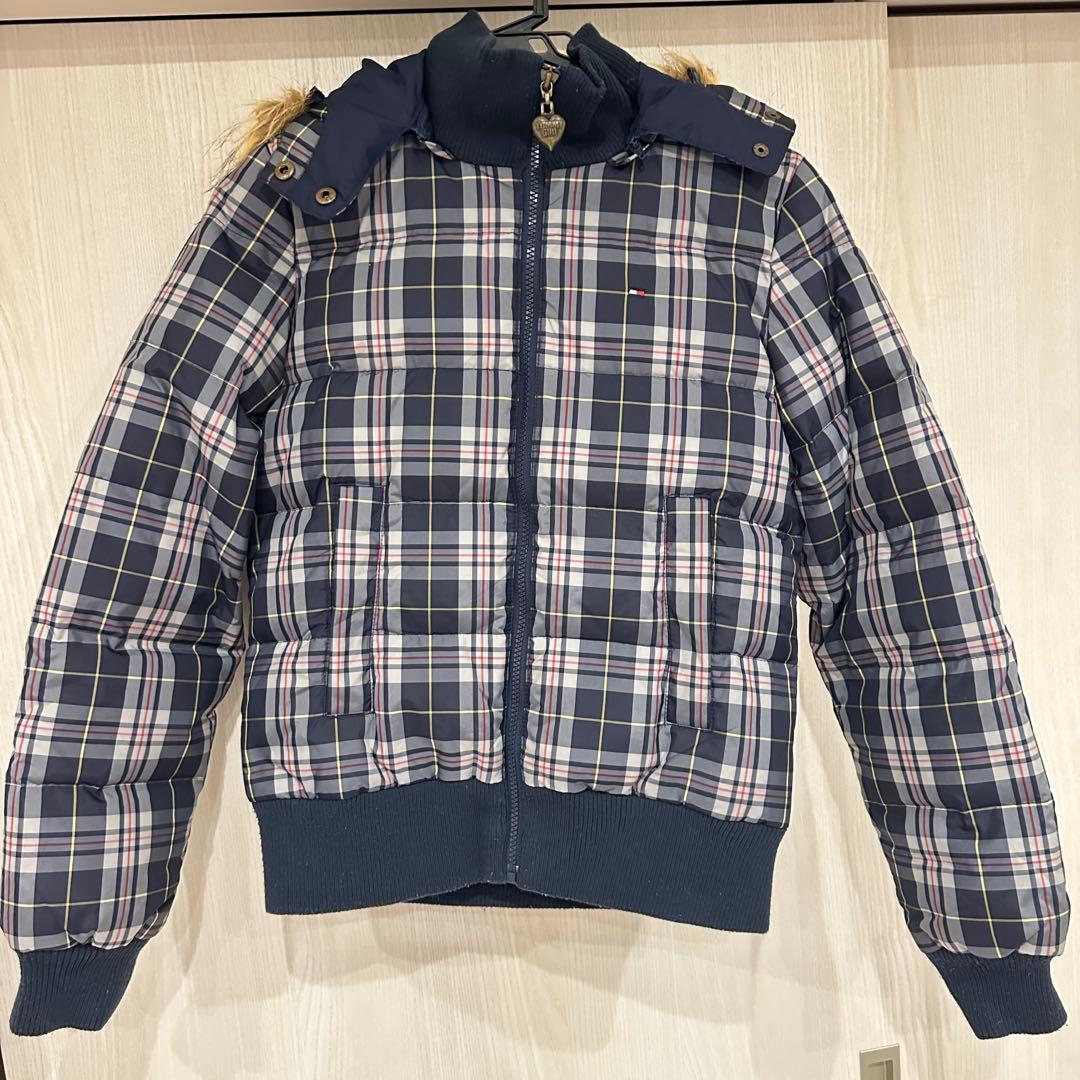 貴重！ ボリュームファー　チェック　ダウン　Mサイズ