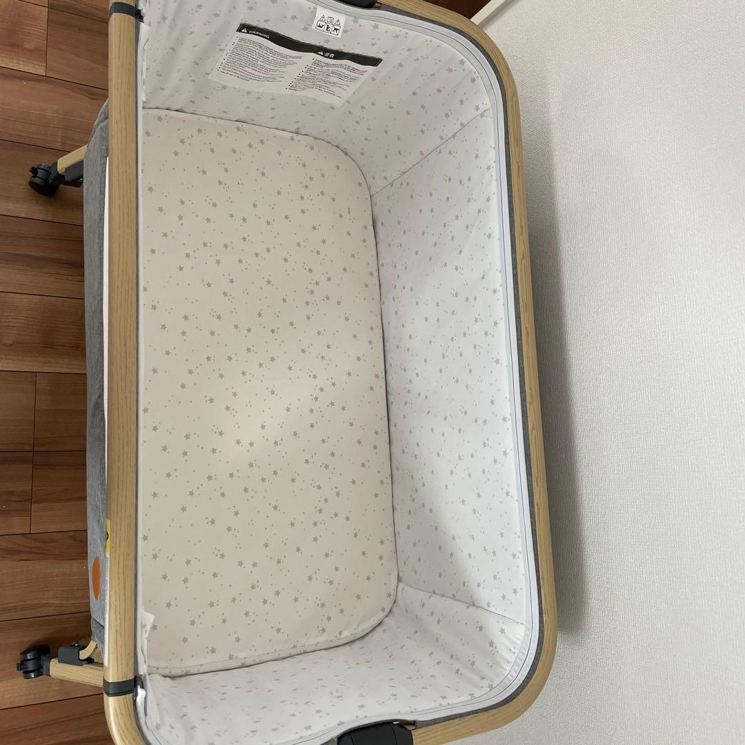 値下！【美品】HZDMJ 折りたたみ式ベビーベッド グレー 2022年購入