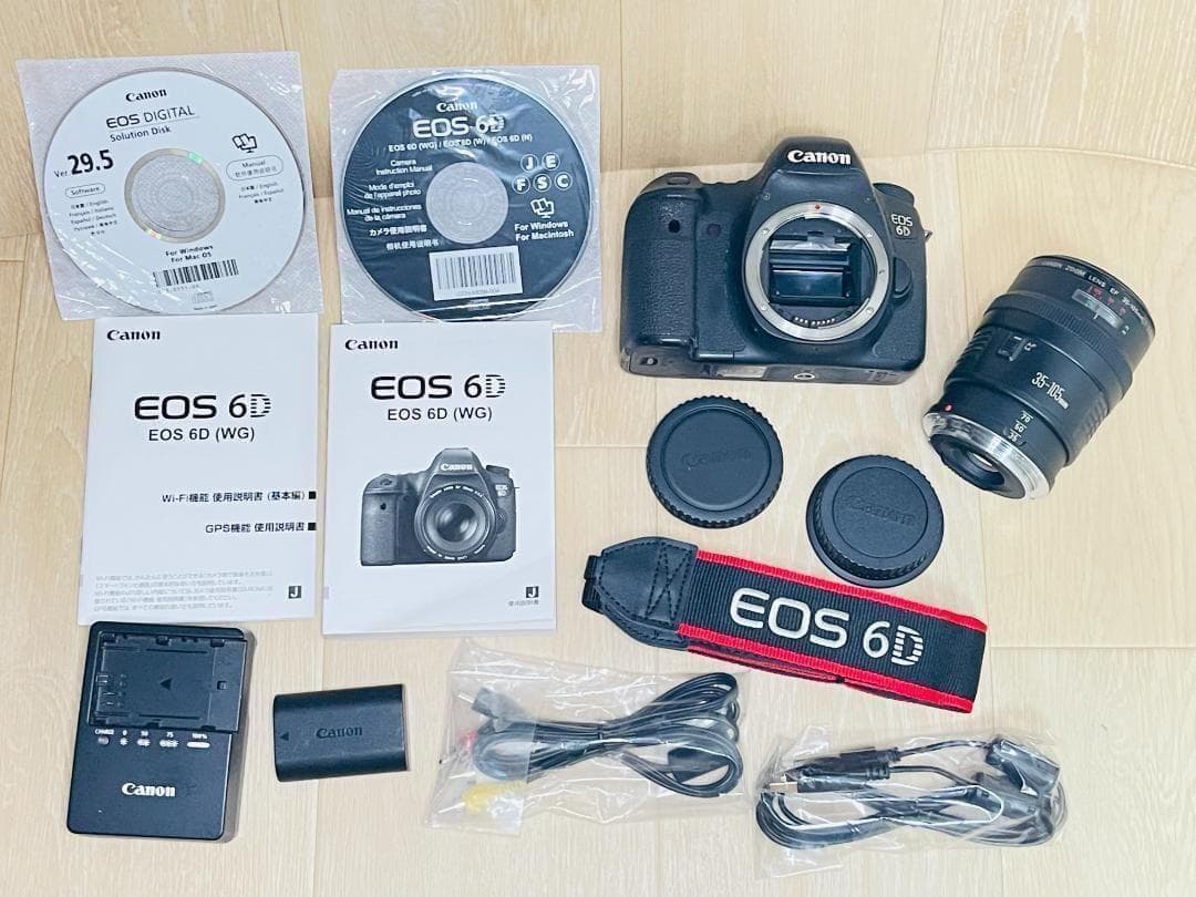 フルサイズ一眼❗Canon EOS 6D本体、EF35-105レンズ　付属品多数