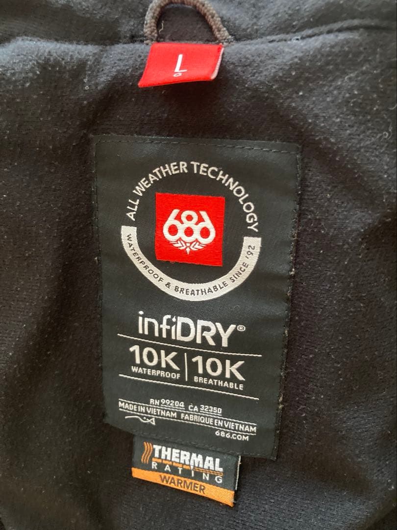 21-22 686スノーボードウェア上下セット　ジャケットL パンツM