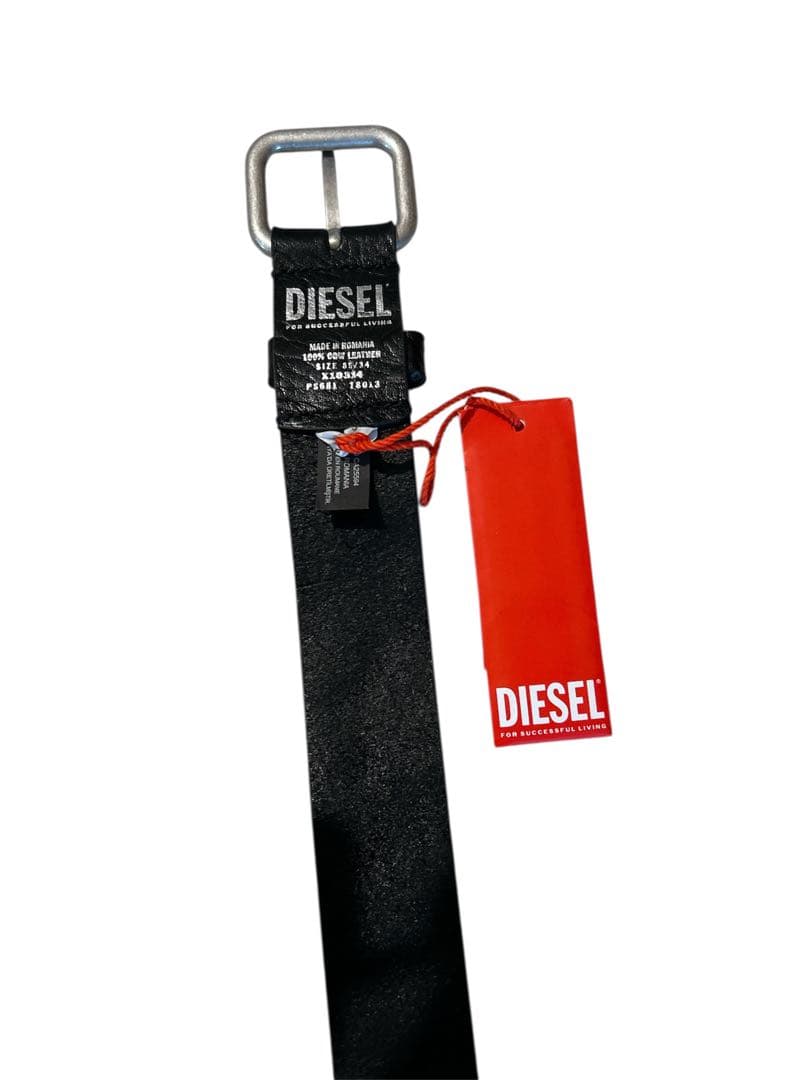 【新品未使用】DIESEL ブラックレザーベルト