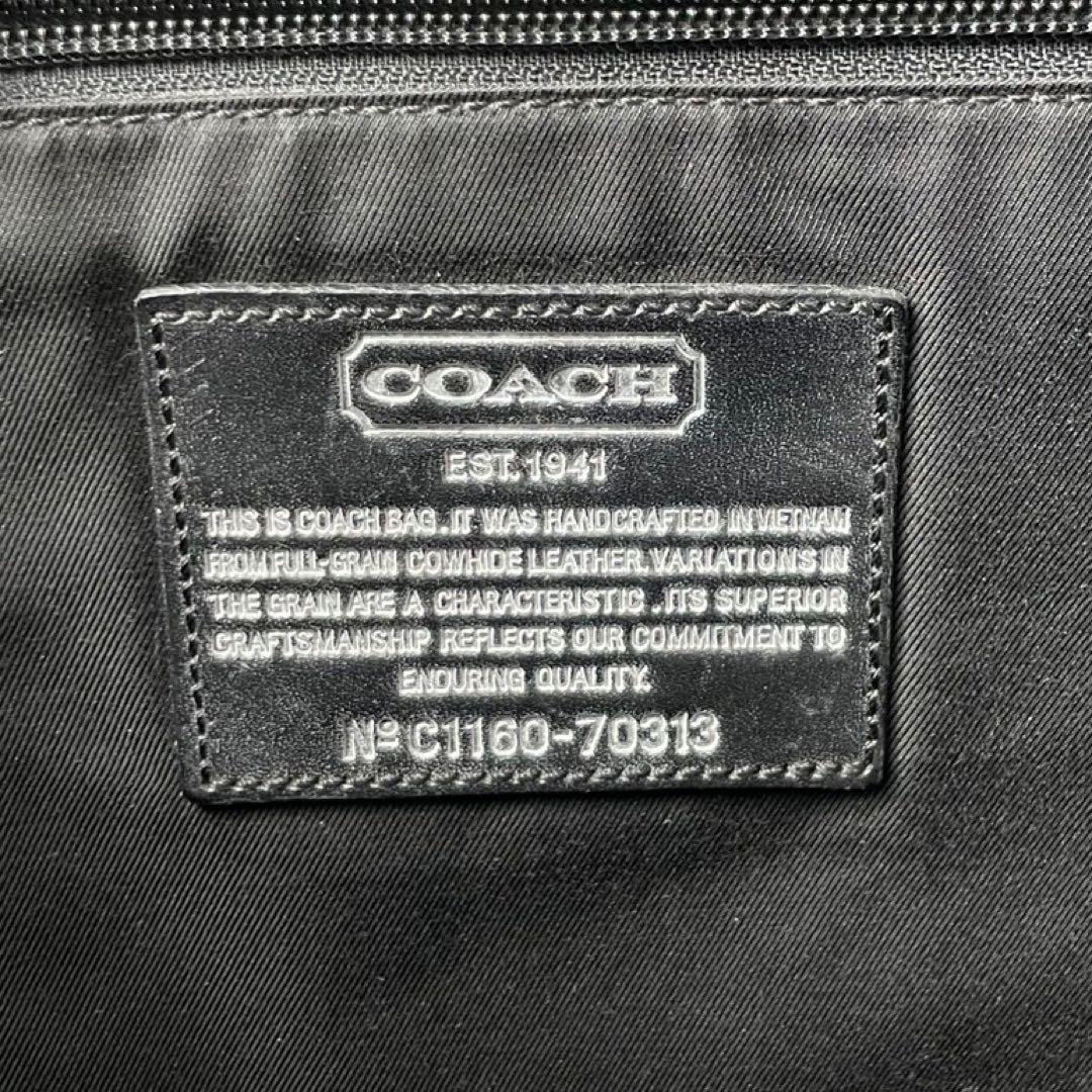 極美品 コーチ 大容量 A4 メッセンジャーバッグ トンプソン オールレザー 黒