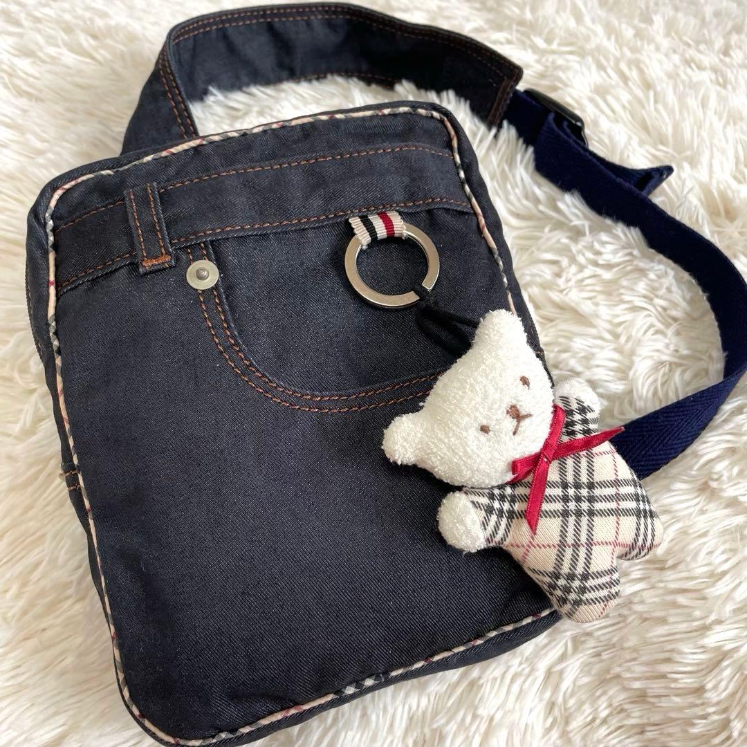 希少◾️美品✨バーバリー　キッズ　デニム　ボディバッグ　ワンショルダー　三陽商会