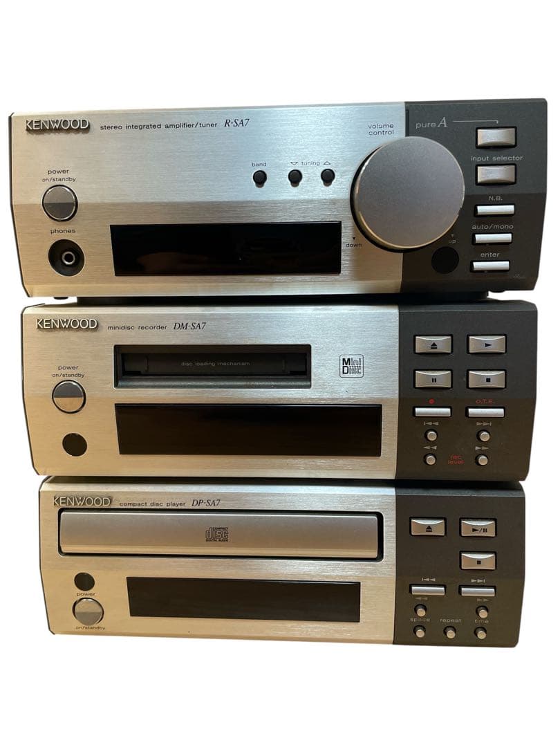 KENWOOD SA7 ミニコンポ CD MD アンプ 通電確認