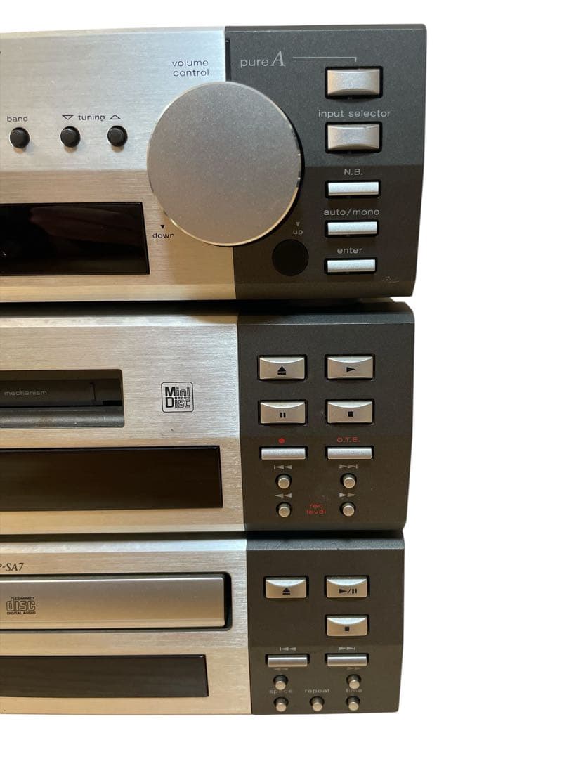 KENWOOD SA7 ミニコンポ CD MD アンプ 通電確認