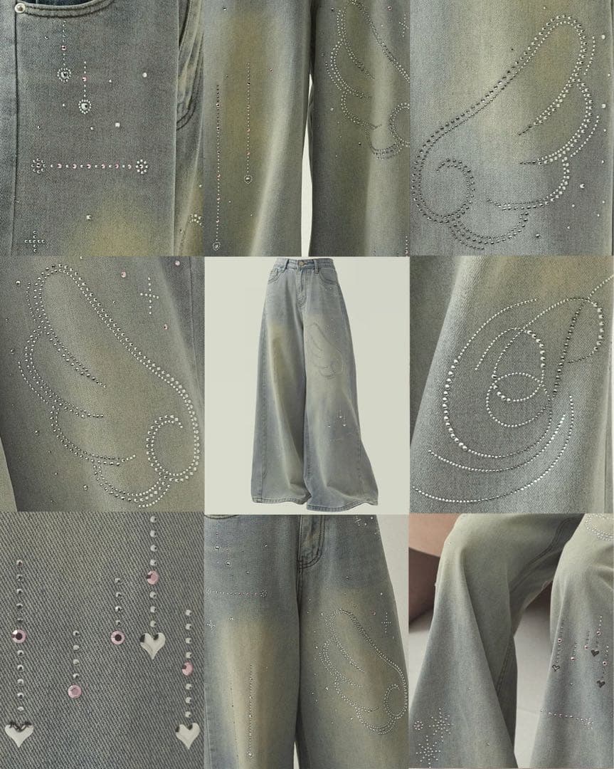 Pellicule ペリキュール　デニムパンツ　ライトブルー