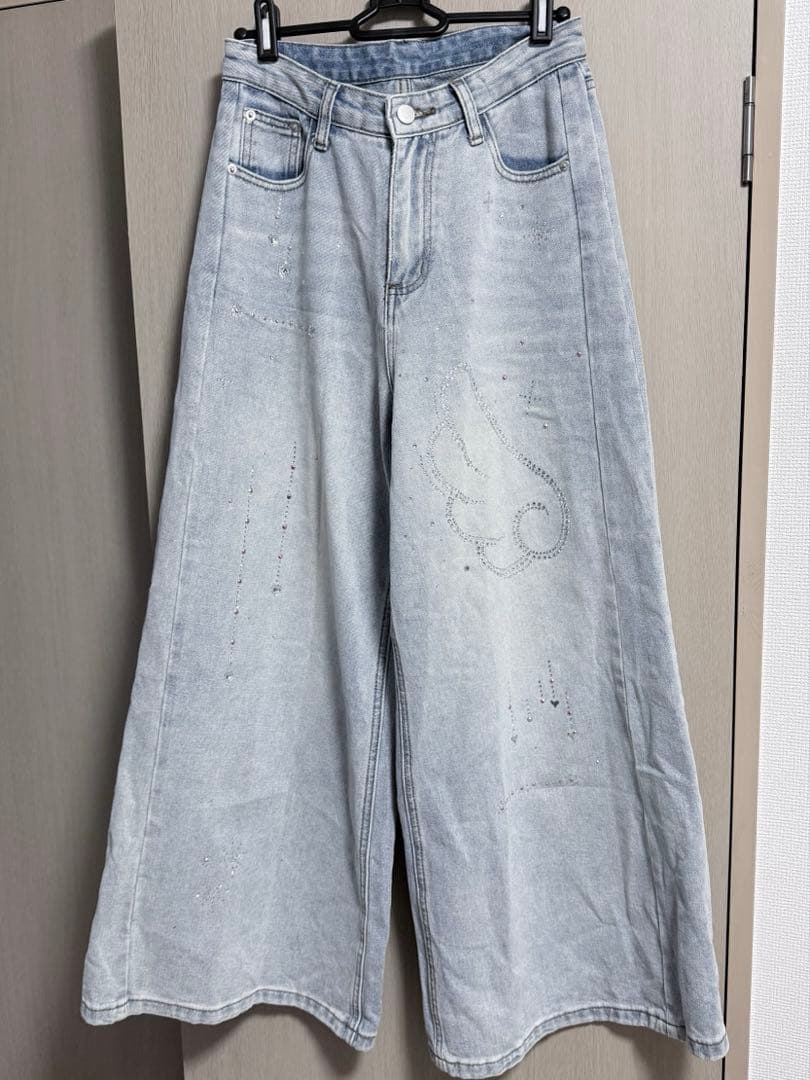 Pellicule ペリキュール　デニムパンツ　ライトブルー