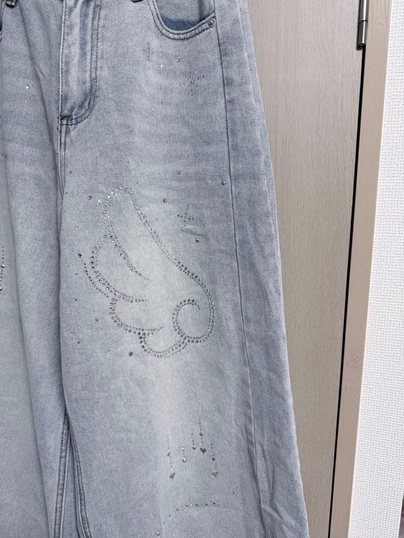 Pellicule ペリキュール　デニムパンツ　ライトブルー