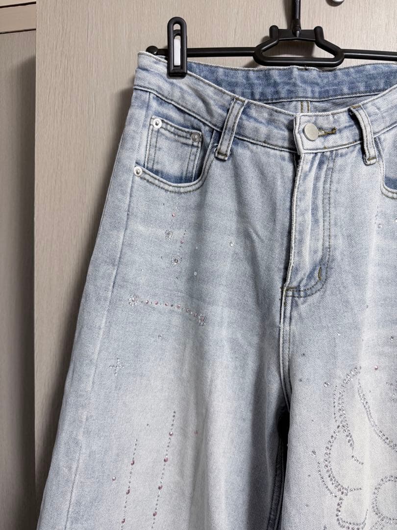 Pellicule ペリキュール　デニムパンツ　ライトブルー