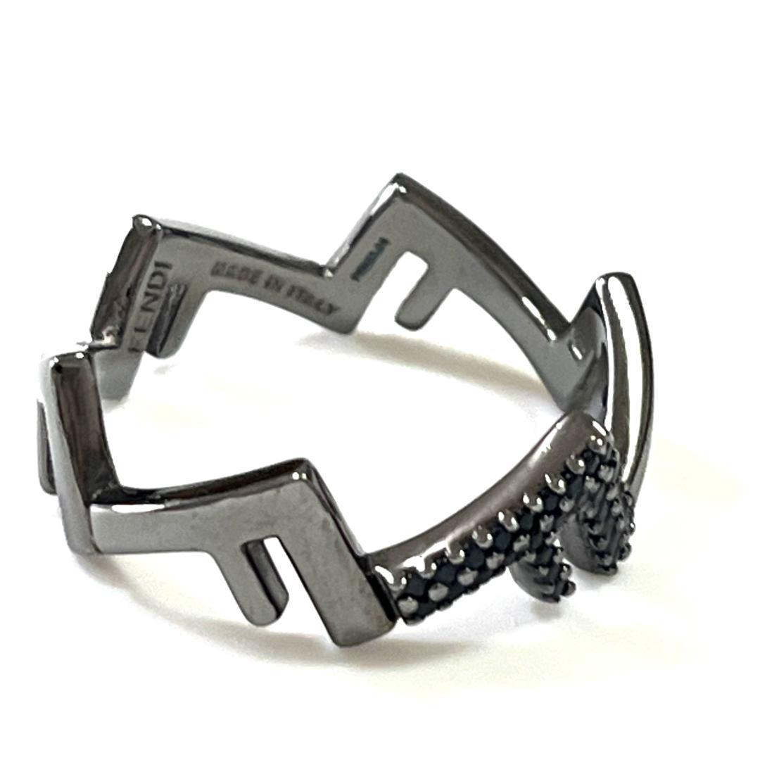 FENDI フェンディ　リング　ファイブリング ルテニウムカラー　M