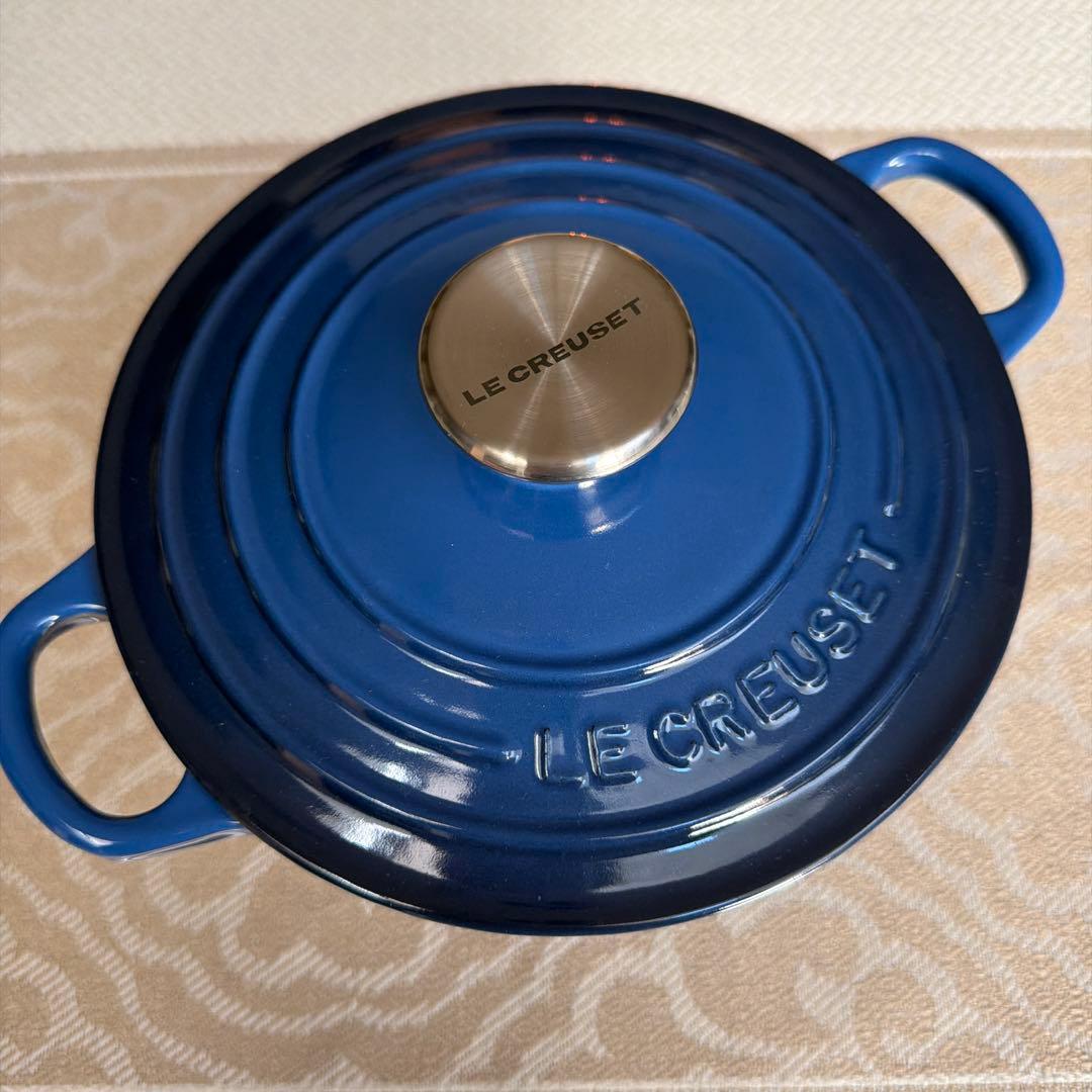 LE CREUSET ブルー 両手鍋18cm