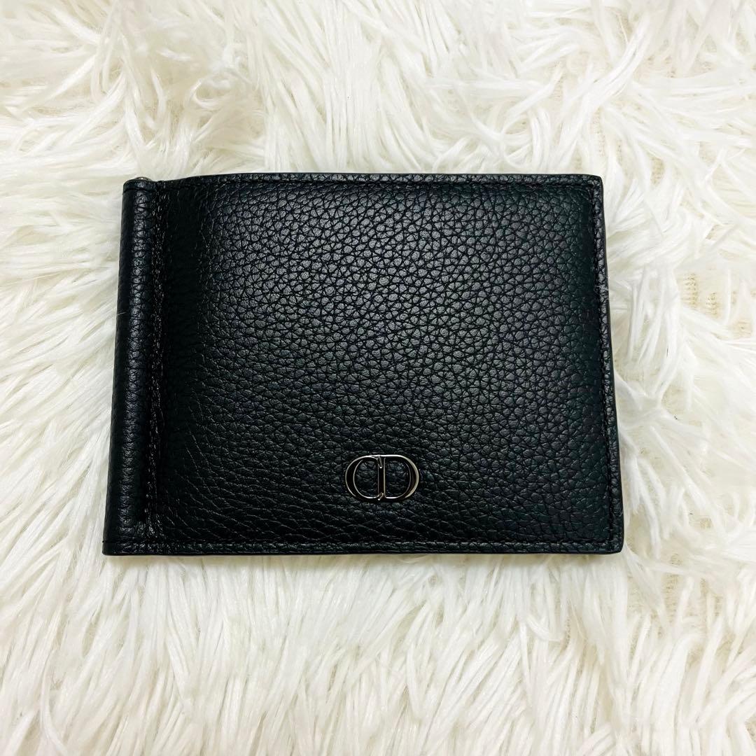 新品✨付属完備✨ディオール マネークリップ CDロゴ シルバー金具 黒
