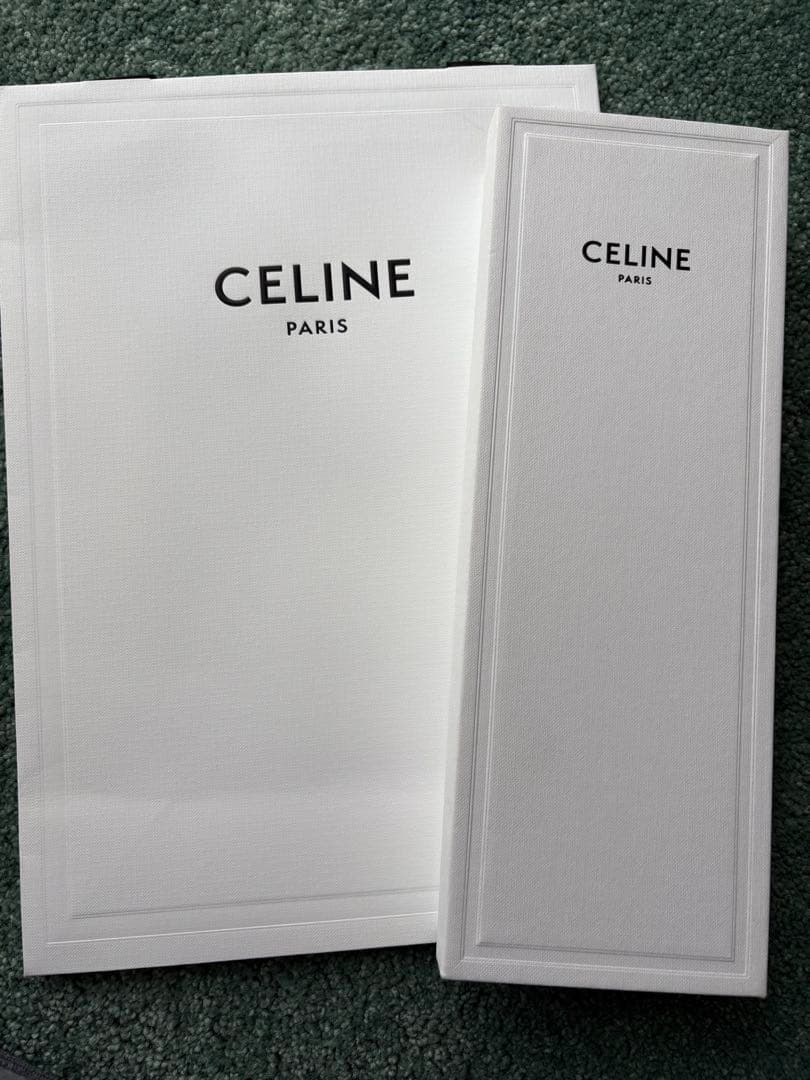CELINE グレー リブ編みソックス