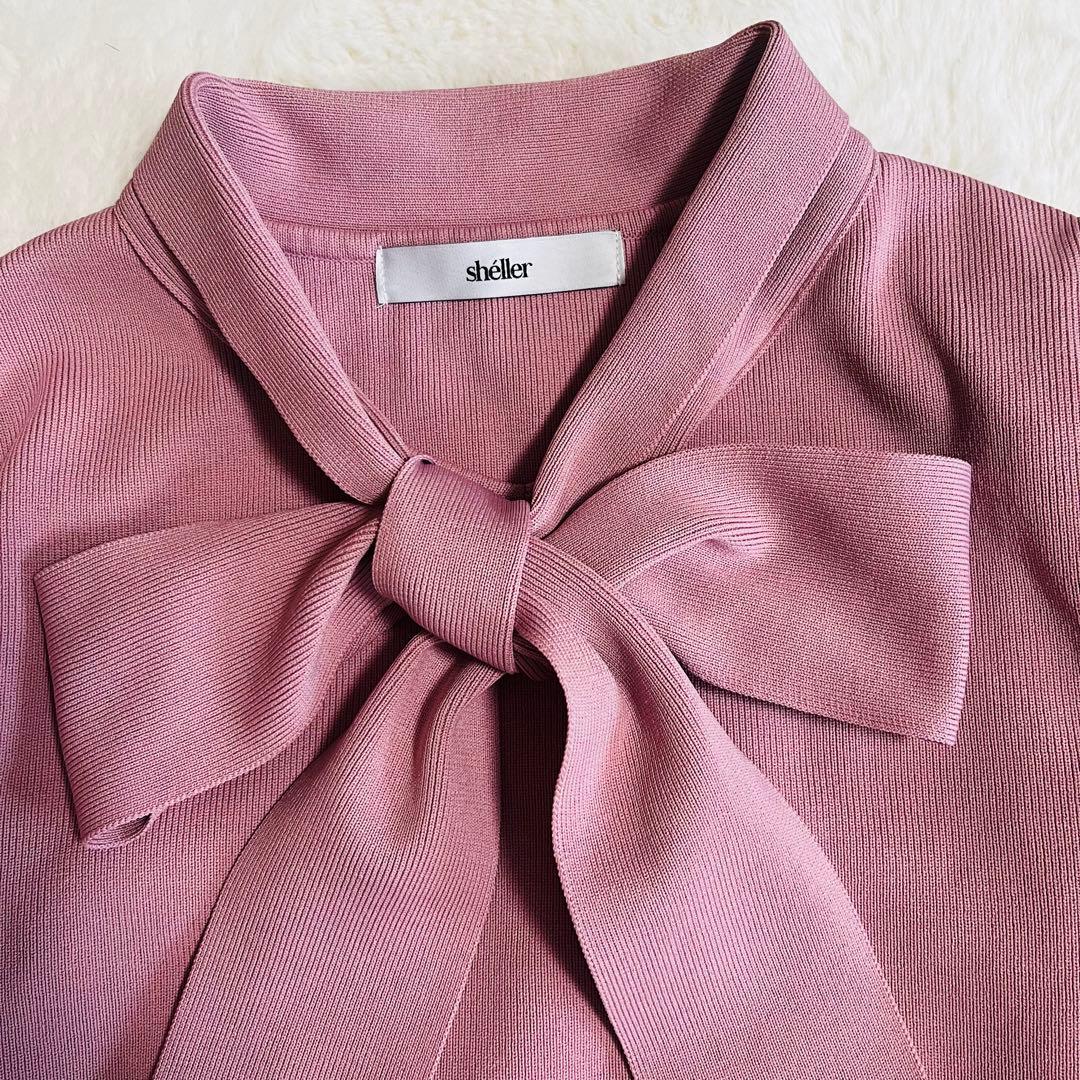 ✨美品✨ sheller シェリエ　ボウタイ　ニット　トップス　ピンク