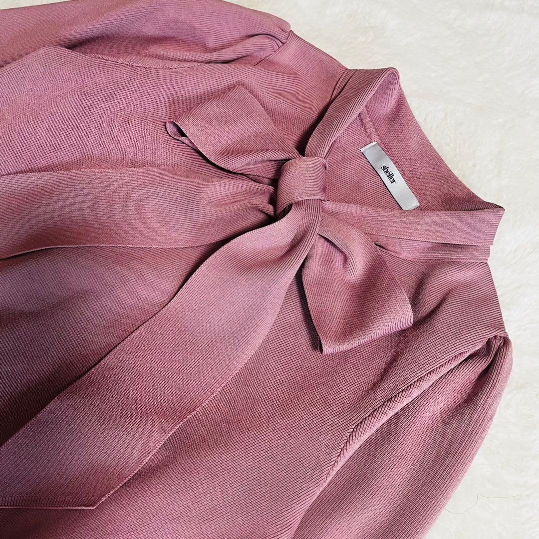 ✨美品✨ sheller シェリエ　ボウタイ　ニット　トップス　ピンク