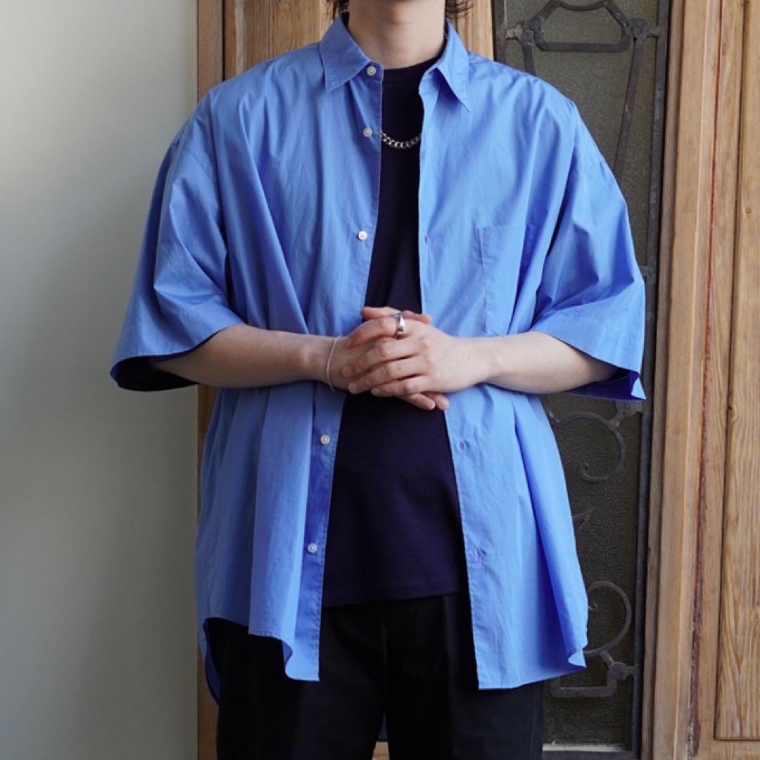 トップス Broad S/S Oversized RegularCollar Shirt
