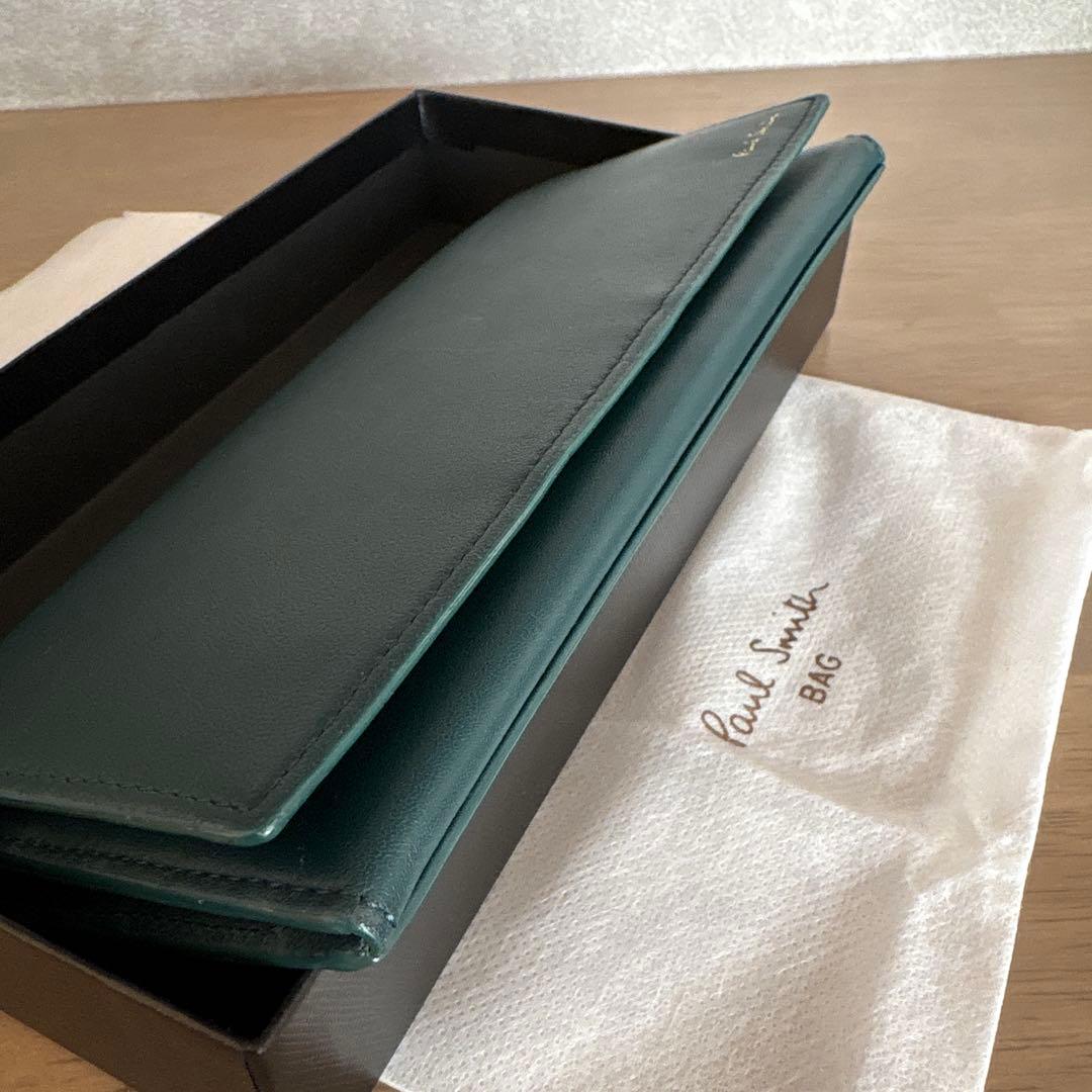 ポールスミス マルチストライプトリムインサイド 長財布 グリーン