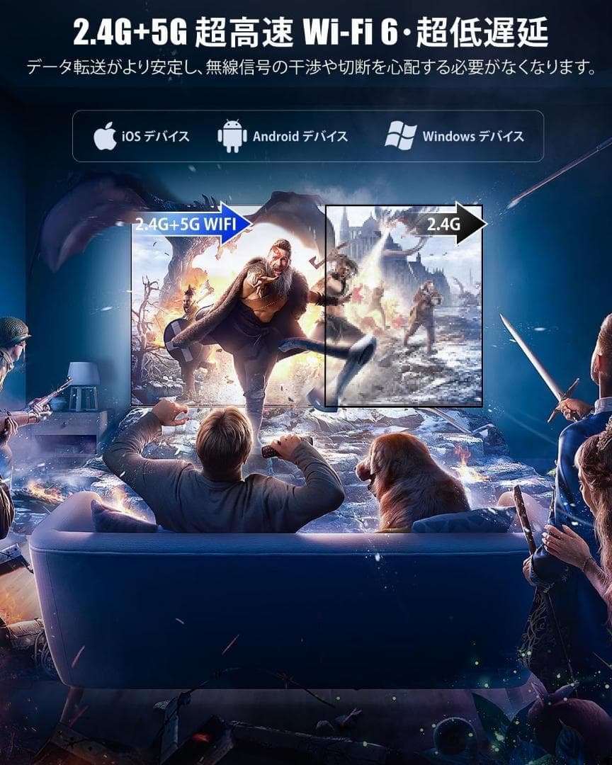 プロジェクター 家庭用リモコンTV12.0搭載4K対応270°回転 天井投影