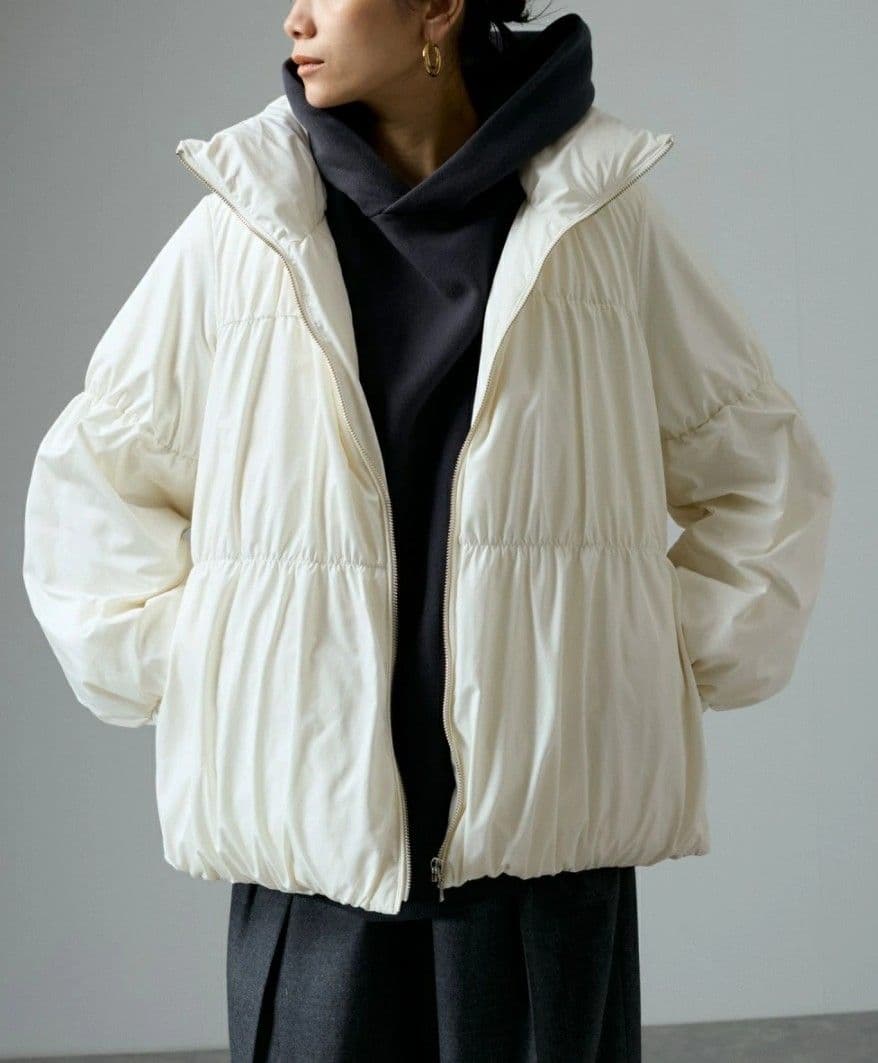 SALON adam et ropé テンダークロスミドル丈ダウン オフホワイト