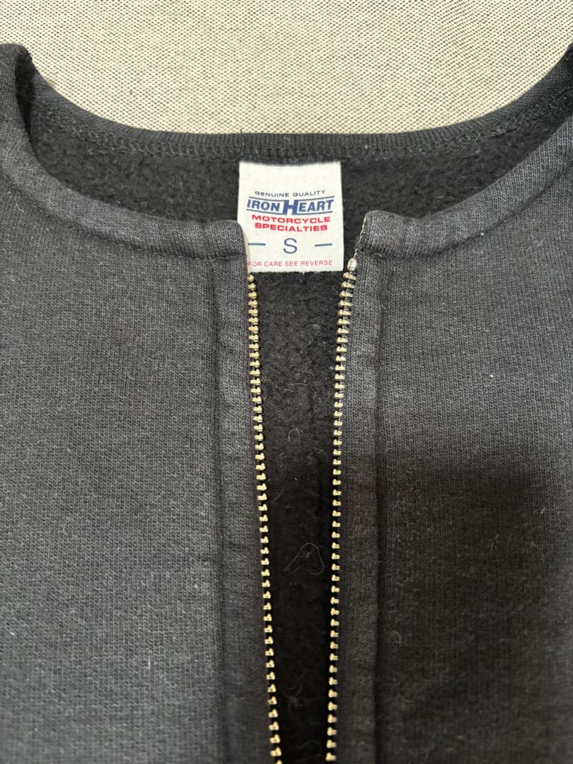 最終価格【美品】IRON HEART ブラック ジップアップ スウェット S