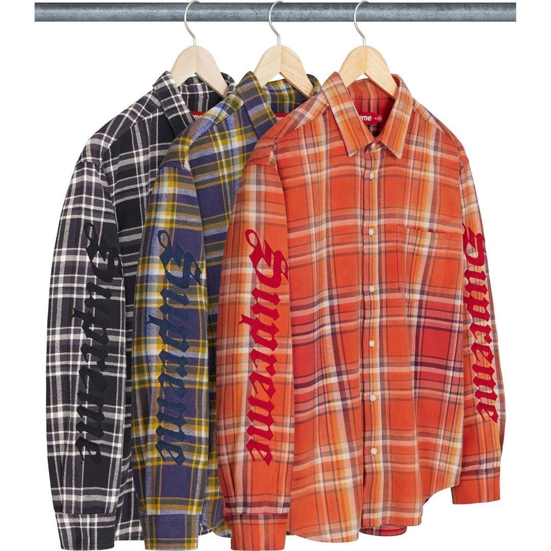 トップス Supreme Old English Plaid Flannel Shirt