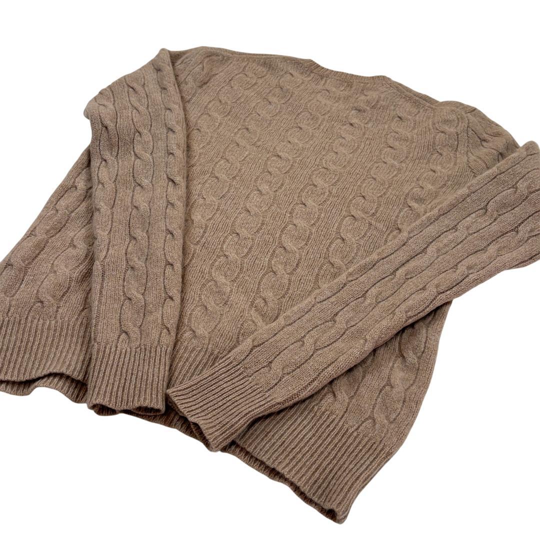 【シマ】ポロラルフローレン 現行　ケーブルセーター　人気色　ベージュ　S