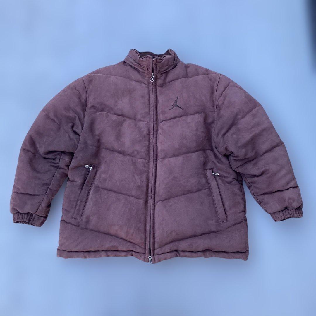 NIKE JORDAN ダウンジャケット　ロゴ刺繍　スウェード　古着