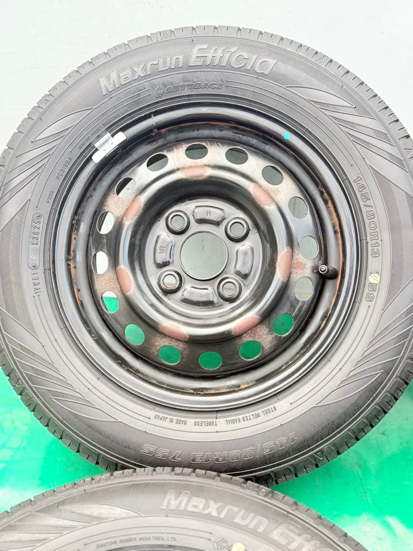 145/80R13 サマータイヤ スチールホイール付き 13x4.00B/4穴