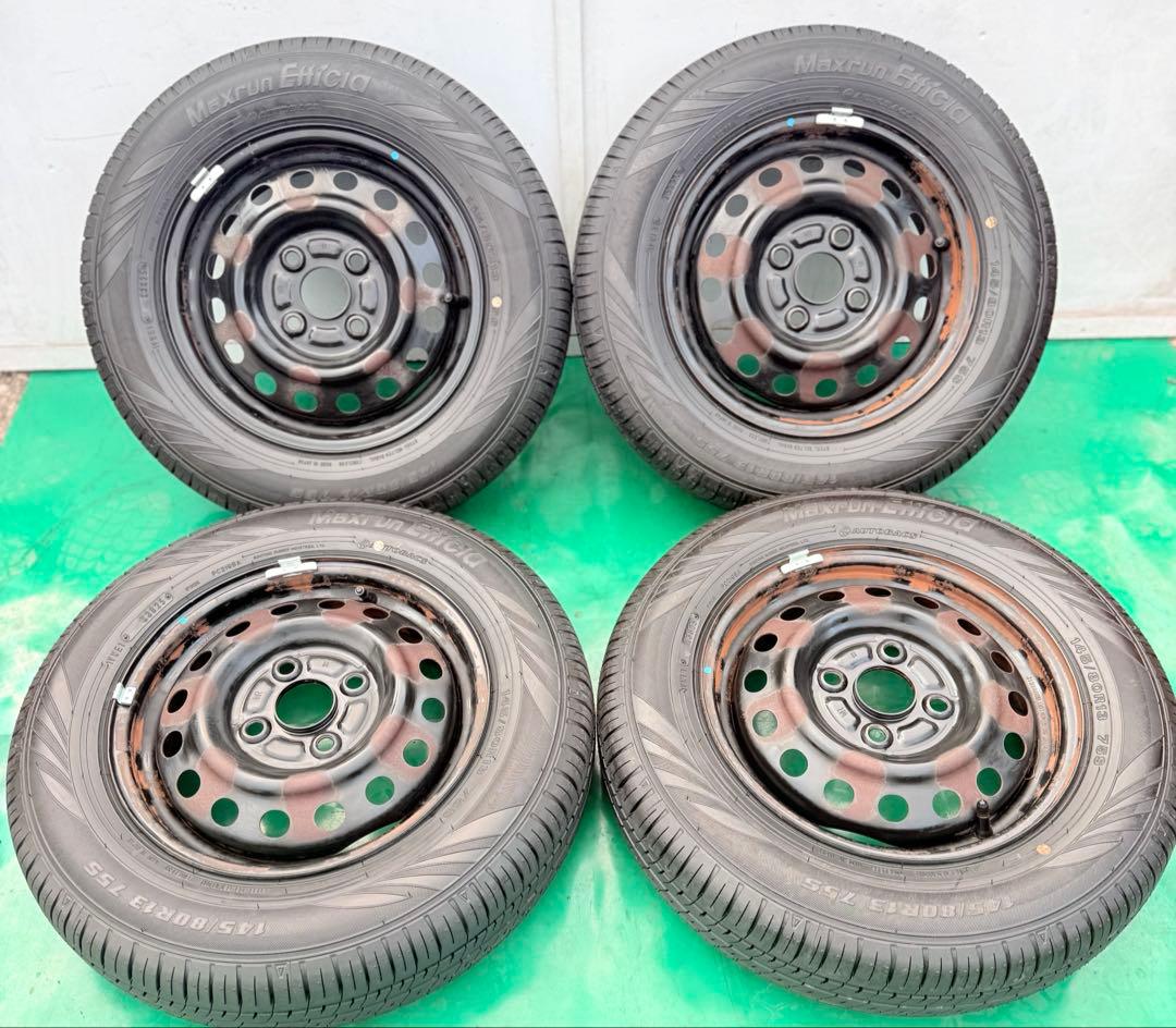 145/80R13 サマータイヤ スチールホイール付き 13x4.00B/4穴