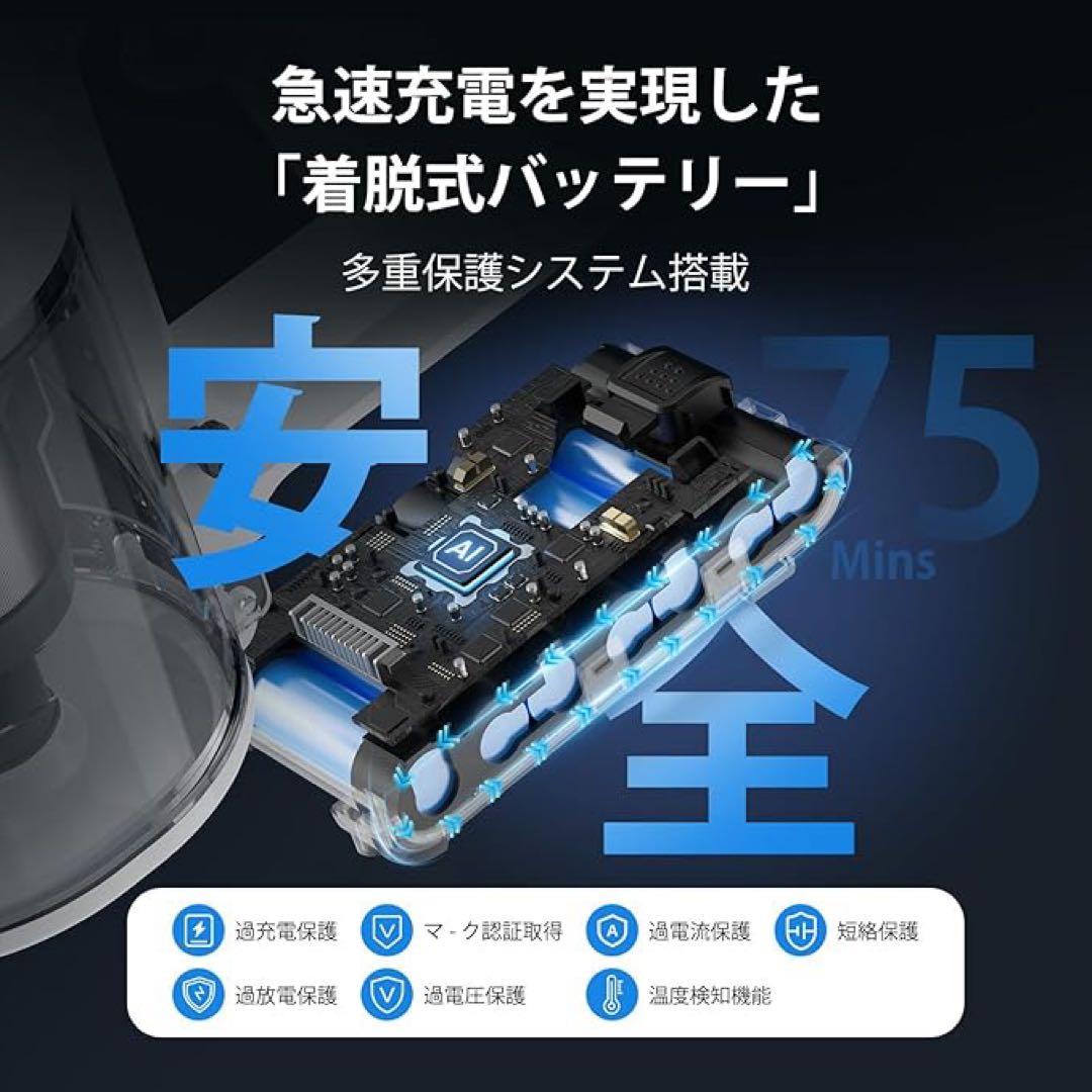 新品 掃除機 コードレス 除菌機能 85Kpa 真超強力吸引 12層HEPA濾過