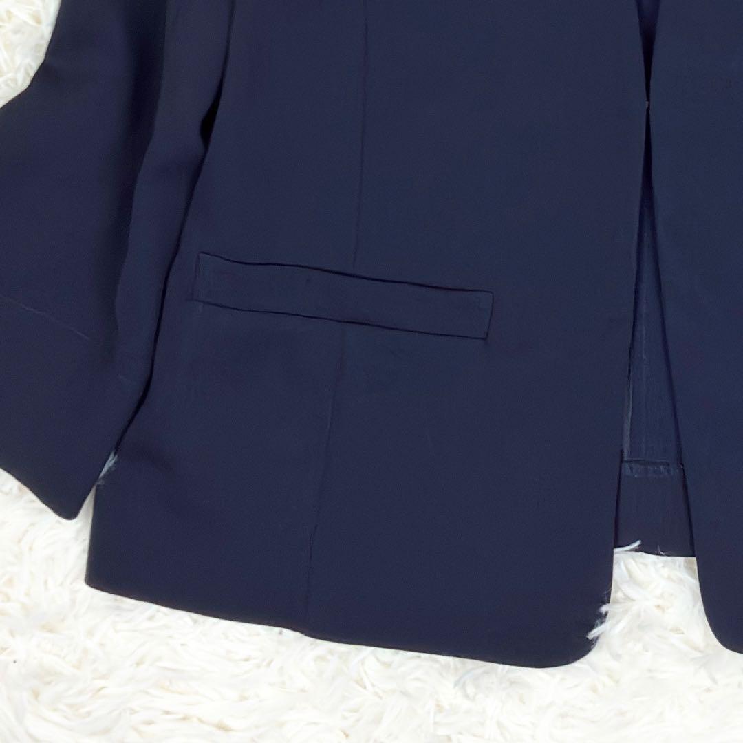 美品　ナチュラルビューティーベーシック　ノーカラー　パンツスーツ　セットアップ