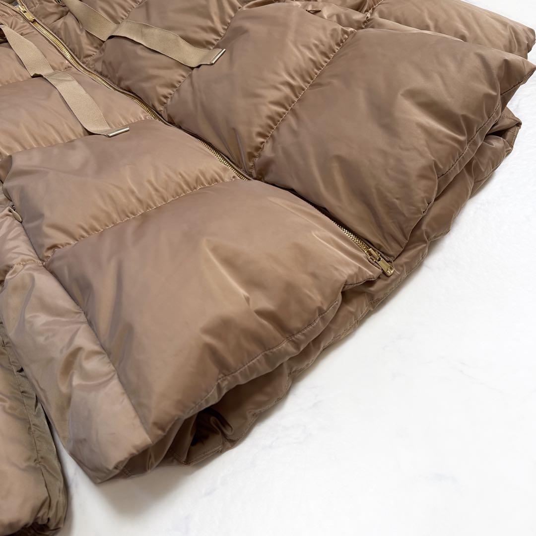 アナイ ANAYI マットサテンAラインダウンコート 36 キャメル