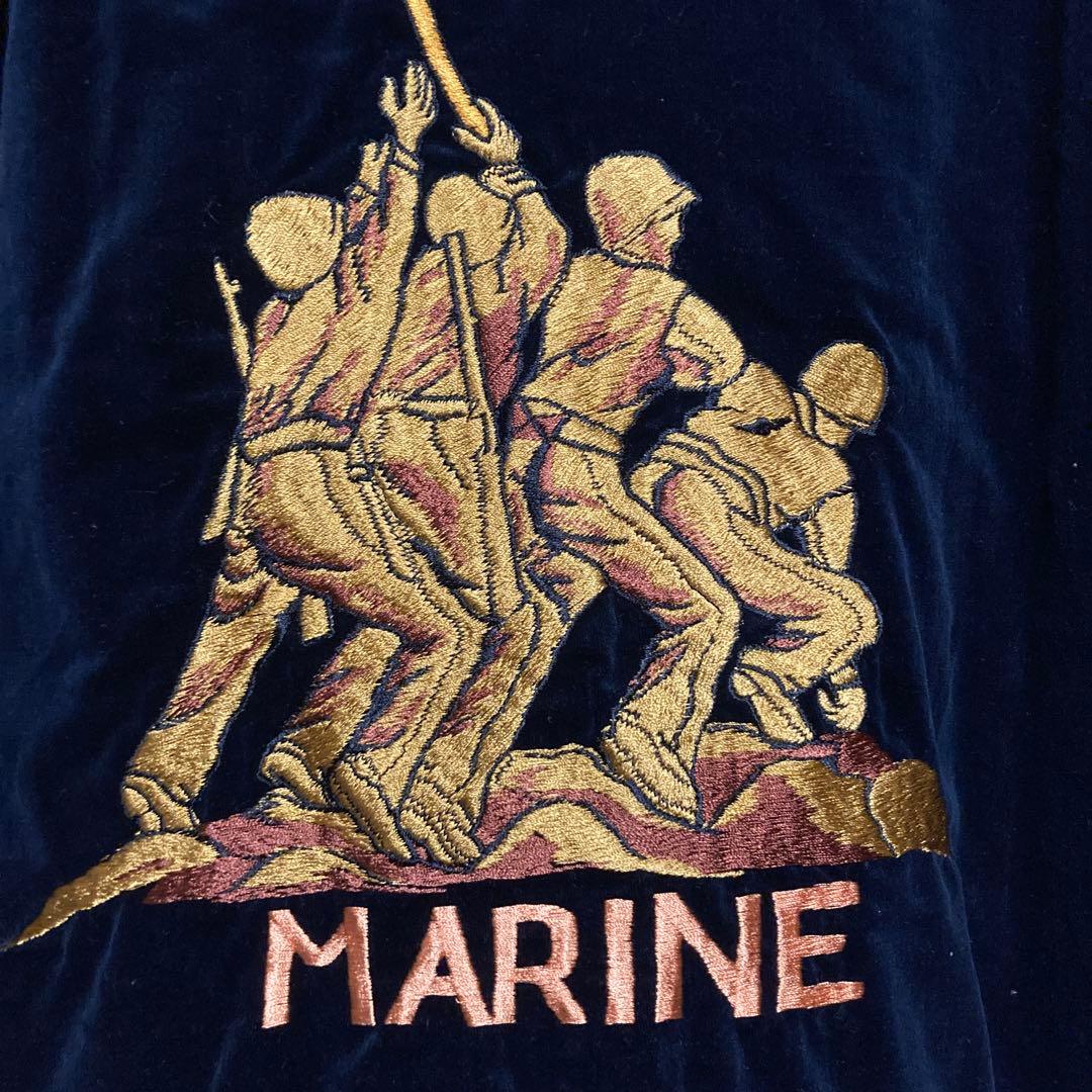 (極美品)テーラー東洋”硫黄島 星条旗 龍 虎” 別珍スカジャン 港商 日本製