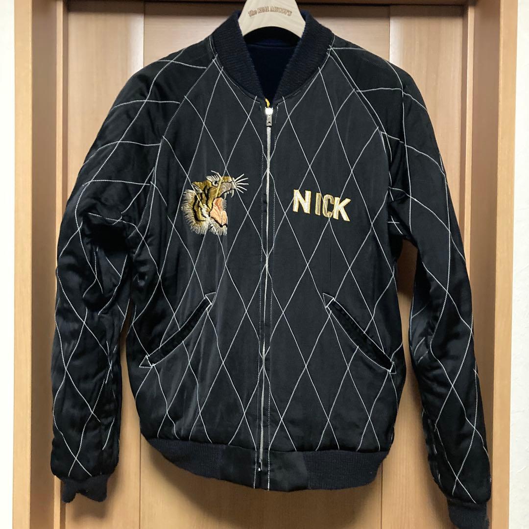 (極美品)テーラー東洋”硫黄島 星条旗 龍 虎” 別珍スカジャン 港商 日本製