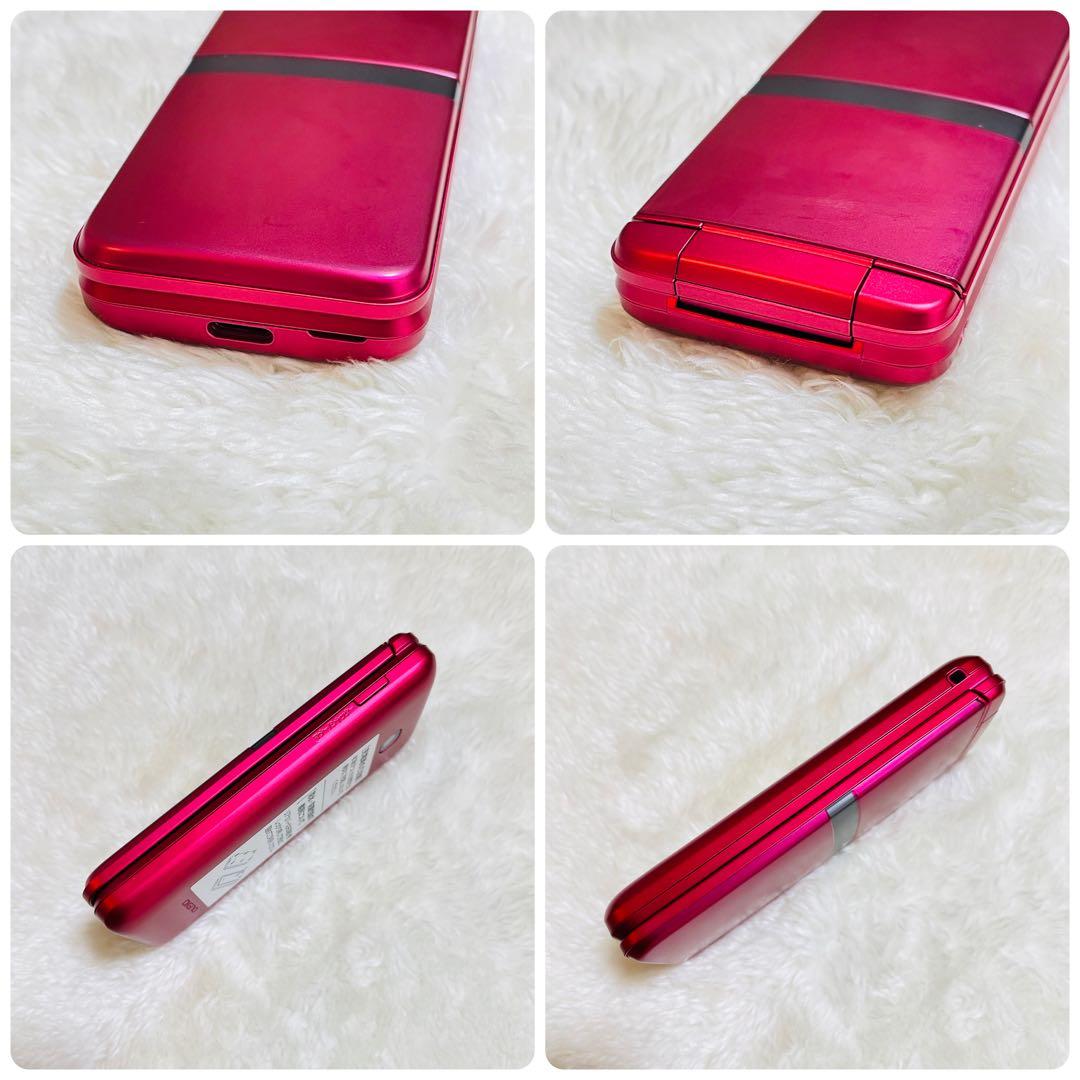【新品同様品】京セラDIGNO KY-42C レッド 折りたたみ携帯電話 ガラホ