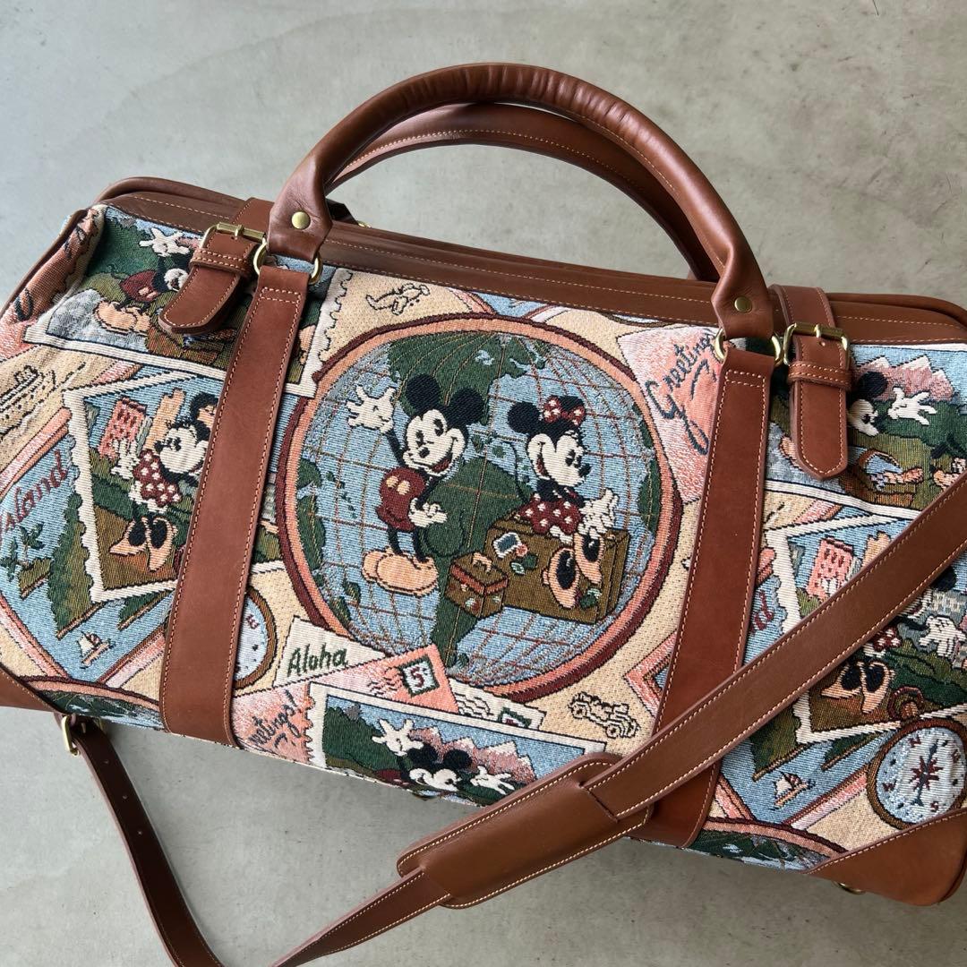 【Disney VINTAGE】ディズニー　ボストンバッグ　旅行カバン　ミッキー